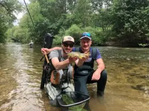 Truite en guidage avec client